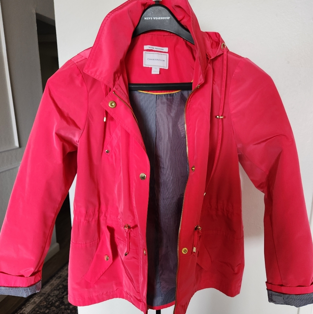 Charter Club Water Resistant Pink Jacket